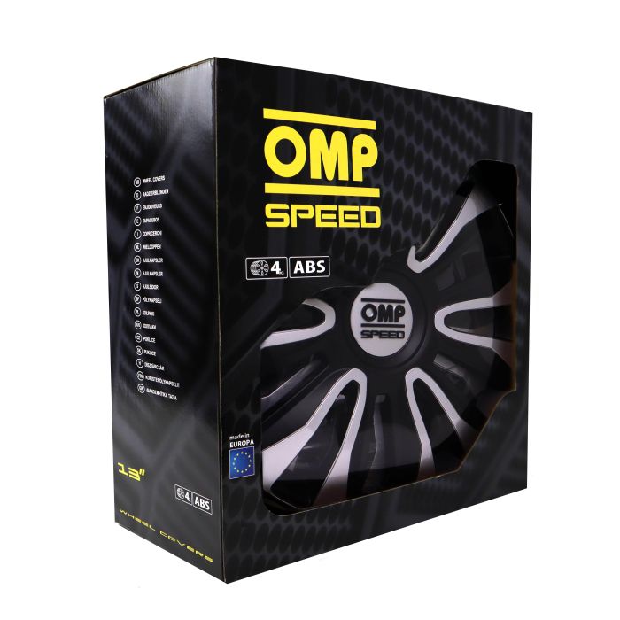 Omp Set 4 Tapacubos Omp Speed Mod. Magnum Negro-Plata 13 Pulgadas 8