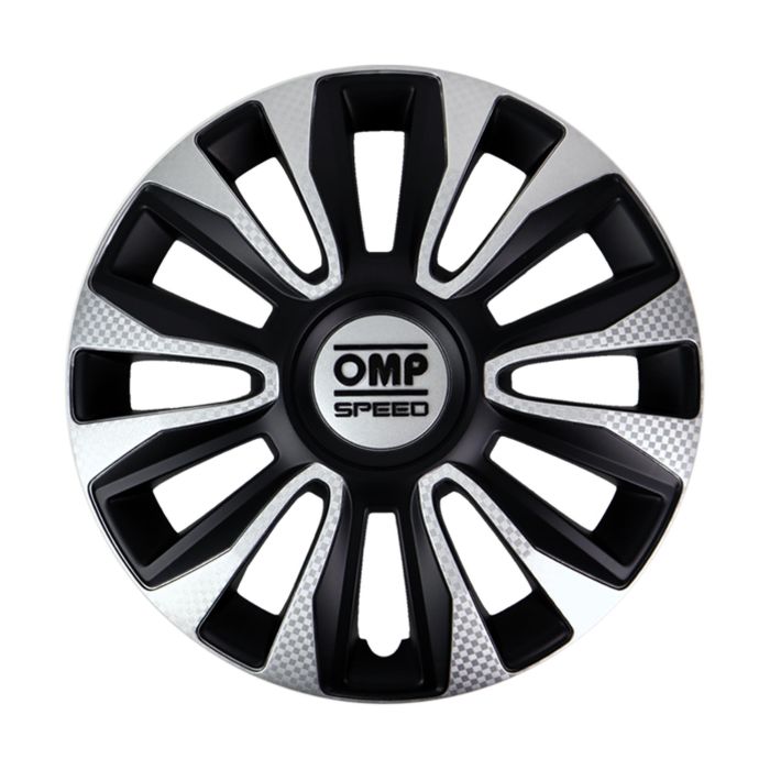 Omp Speed Juego De 4 Tapacubos Magnum Color Negro-Plata-Carbono 13 Pulgadas OMPS07011322