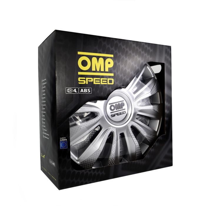 Omp Set 4 Tapacubos Omp Speed Mod. Magnum Plata-Carbono 13 Pulgadas 1