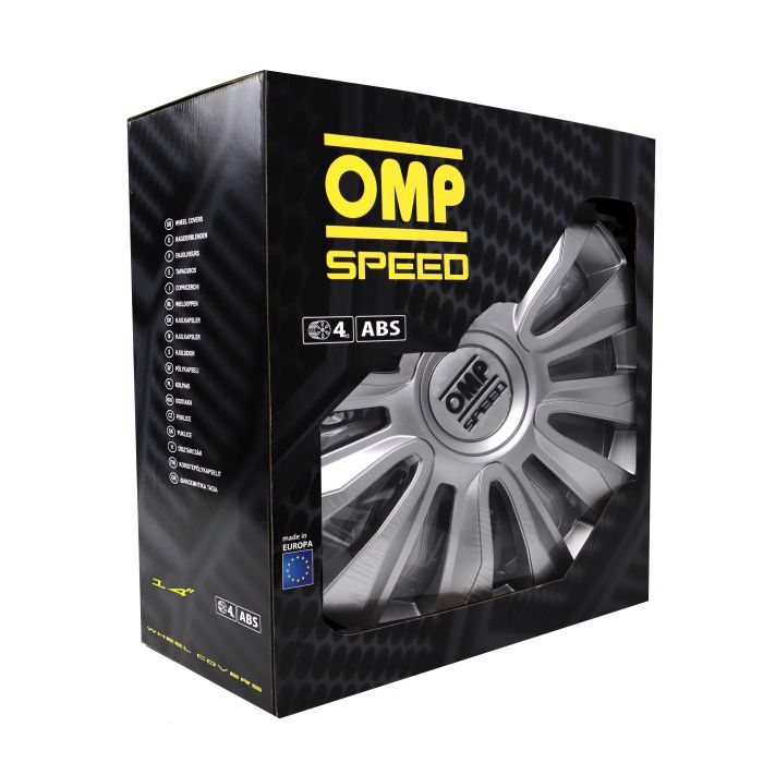 Omp Set 4 Tapacubos Omp Speed Mod. Magnum Plata 14 Pulgadas 8