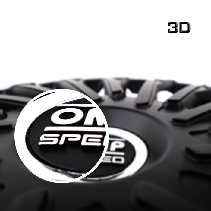 Omp Set 4 Tapacubos Omp Speed Mod. Stinger Negro 13 Pulgadas 8