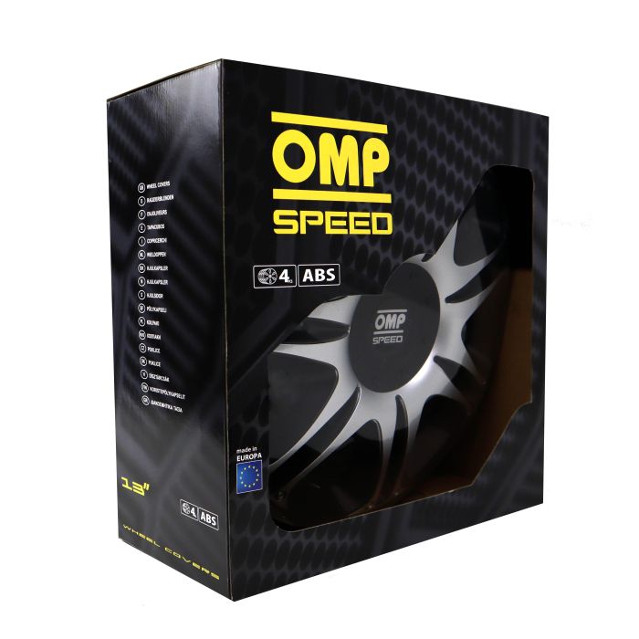 Omp Set 4 Tapacubos Omp Speed Mod. Ghost Negro-Plata 13 Pulgadas 2