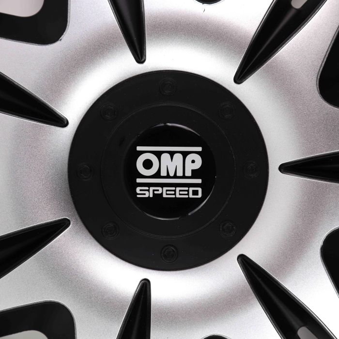 Omp Set 4 Tapacubos Omp Speed Mod. Ghost Negro-Plata 13 Pulgadas 6