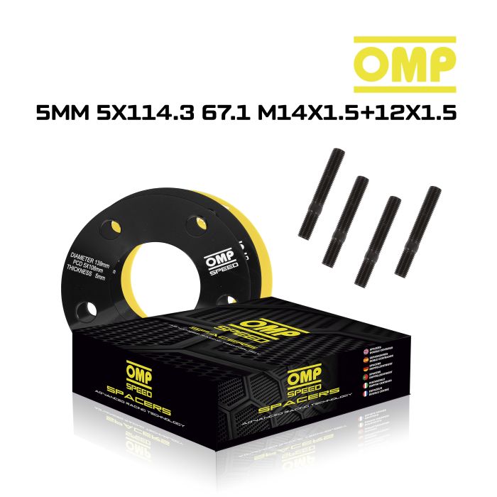 Omp Set Separadores Omp Speed 5 mm 5x114.3 67.1 M14x1.5+12x1.5 7