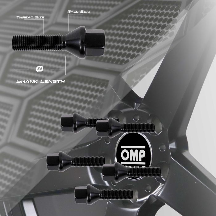 Omp Set Tornillos Omp M12x1.25 Llave 19 Largo 40 mm Cone 2