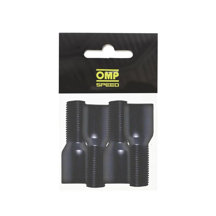 Omp Speed Juego De 4 Tornillos Allen M14x1.5 Conico Largo 28 mm Llave 17-19 Color Negro Din 10.9 OMPS09631401