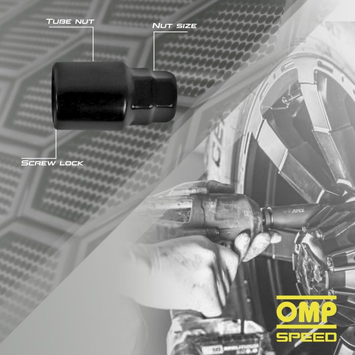 Omp Juego 4 Tornillos Antirrobo Llantas Omp M12x1.25 28 mm Forma Conica 3