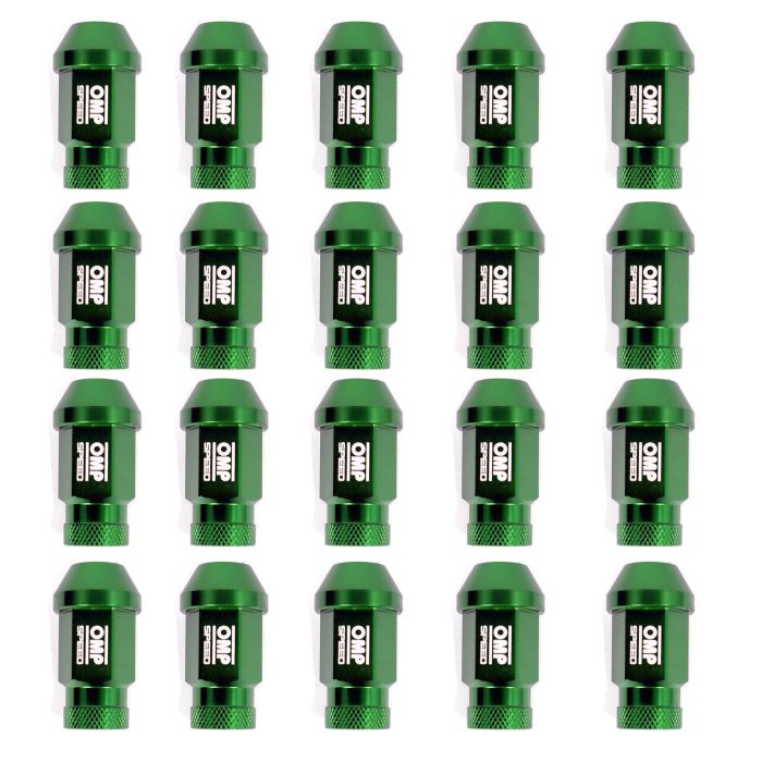 Omp Omp Speed Set 20 Tuercas De Rueda M12x1.25 Llave 19 L: 40 mm Color Verde Aluminio 7075 3