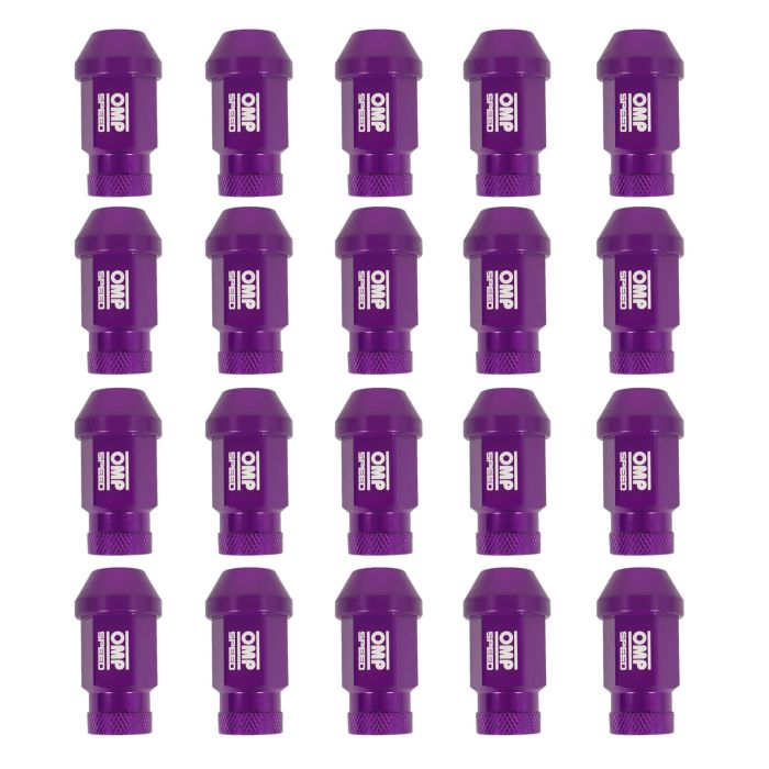 Omp Omp Speed Set 20 Tuercas De Rueda M12x1.25 Llave 19 L: 40 mm Color Morado Aluminio 7075 3