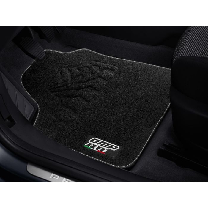 Omp Juego De Alfombrillas Para Coche X4 Color Negro Omp Speed Logo Bandera Italia 3