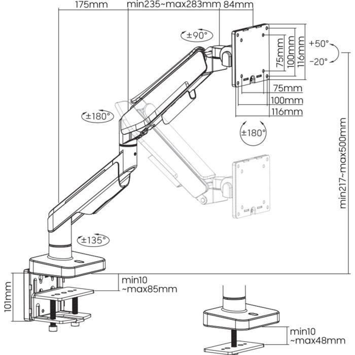 Brazo articulado - OPLITE - MT49 - Blanco 5