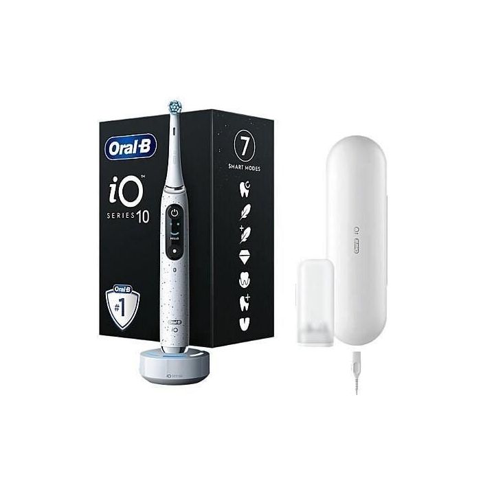 Cepillo de dientes eléctrico - ORAL-B - iO10 Stardust Blanco - Oscilo-rotaciones - Funciona con pilas 0 Cepillo de dientes eléctrico - ORAL-B - iO10 Stardust Blanco - Oscilo-rotaciones - Funciona con pilas 0