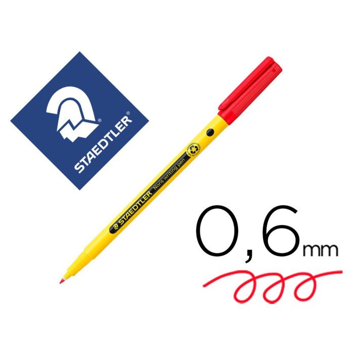 Rotulador Staedtler Noris Writing Pen 307 Tinta Base De Agua Punta Fina Trazo 0,6 mm Rojo 10 unidades