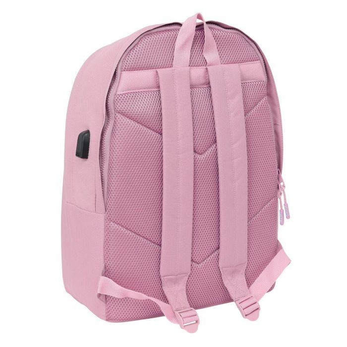 Safta Mochila Munich Basicos Portatil 15,6" + USB Rosa 31x44x18 cm