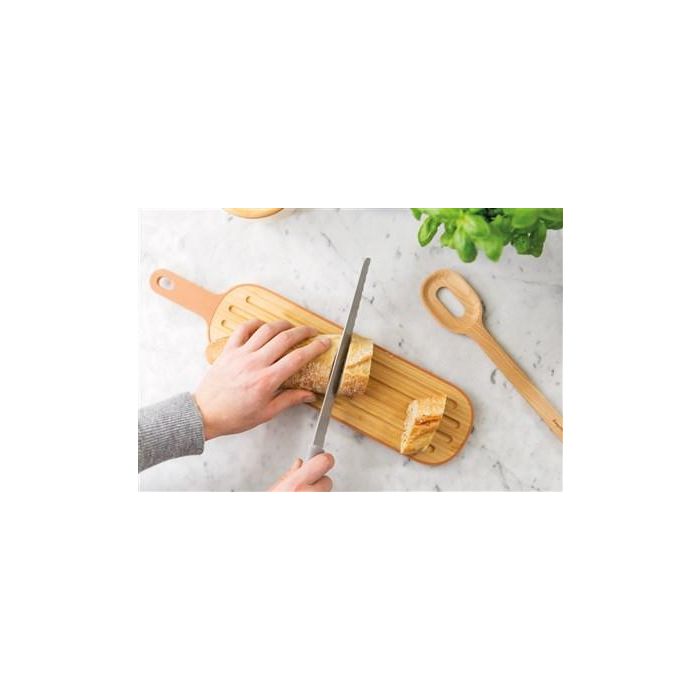 Berghoff 3950087 Tabla de Cortar Baguette de Bambú Ranurada para Migas Larga para Pan Francés 3