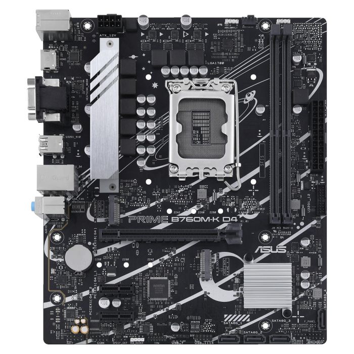 Asus Placa Base PRIME B760M-K D4, Intel LGA 1700, B760, 4 DDR4, VGA+HDMI, 4SATA+M.2, 2.5Gb LAN, 5USB 3.2+1USB-C, 90MB1DS0-M1EAY0, Micro ATX 1