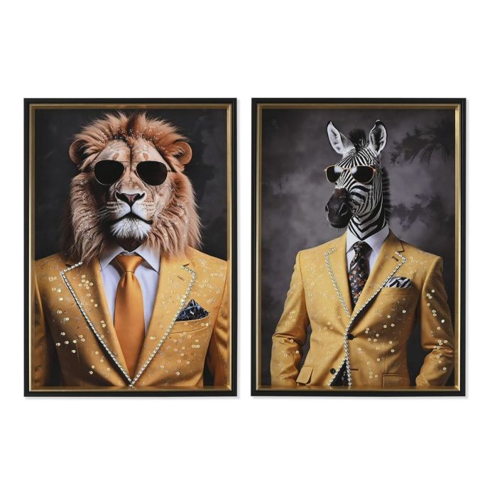 Cuadro Glam DKD Home Decor Amarillo Negro 4.5 x 70 x 50 cm (2 Unidades) Cuadro Glam DKD Home Decor Amarillo Negro 4.5 x 70 x 50 cm (2 Unidades)