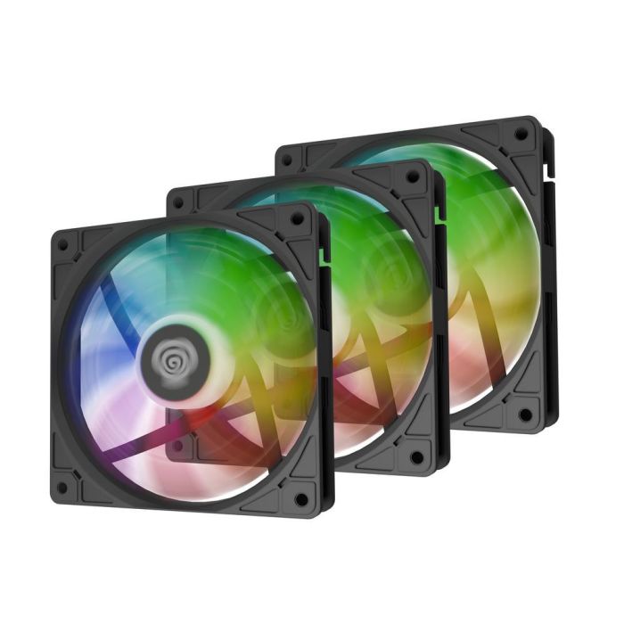 GENESIS Oxal 120 ARGB Pack 3 Ventiladores 12 cm para Carcasa PC con Iluminación ARGB, Cojinete de Casquillo y 1150-1450 RPM Negro 1