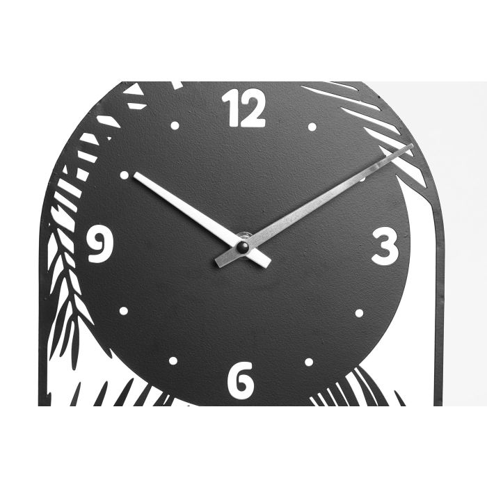 DKD Home Decor Reloj Tropical Negro Natural Metal 20 x 12.5 x 26 cm (2 Unidades) 1