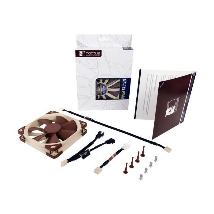 Noctua NF-F12PWM Ventilador de Caja 120mm, 300-1500RPM, 22.4dB, 93.4m³/h, PWM 5 Noctua NF-F12PWM Ventilador de Caja 120mm, 300-1500RPM, 22.4dB, 93.4m³/h, PWM 5