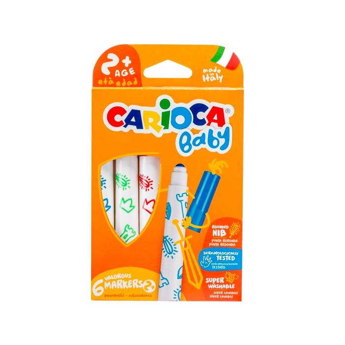 Carioca Rotulador Carioca Baby Caja 6 Unidades Colores Surtidos Para Niños A Partir de 2 Años 1