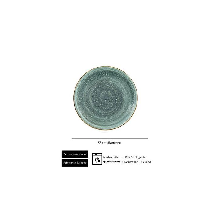Moon Turquoise Plato Llano 22 Cm 2 Cm (6 Unidades) 1 Moon Turquoise Plato Llano 22 Cm 2 Cm (6 Unidades) 1