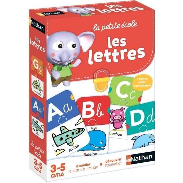 Nathan Little School: Juego de Cartas Didáctico para Aprender Letras del Alfabeto por Combinación - Niños +3 Años