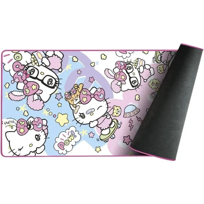 Konix Alfombrilla de Ratón para Juegos Hello Kitty XXL 90 x 46 cm Superficie Microfibra Antideslizante