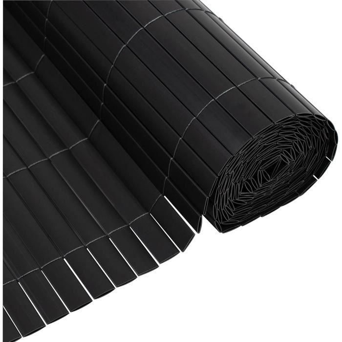 Pantalla de caña de PVC de doble cara - NATURE - 1 x 3 m - 1600 g/m² - Opaca 4/5 - Anti-UV - Antracita