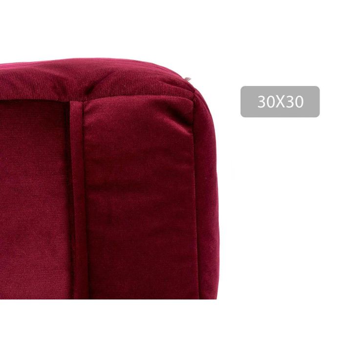 Puff Cuadrado Terciopelo 30X30Cm Granate Giftdecor (4 Unidades) 3 Puff Cuadrado Terciopelo 30X30Cm Granate Giftdecor (4 Unidades) 3