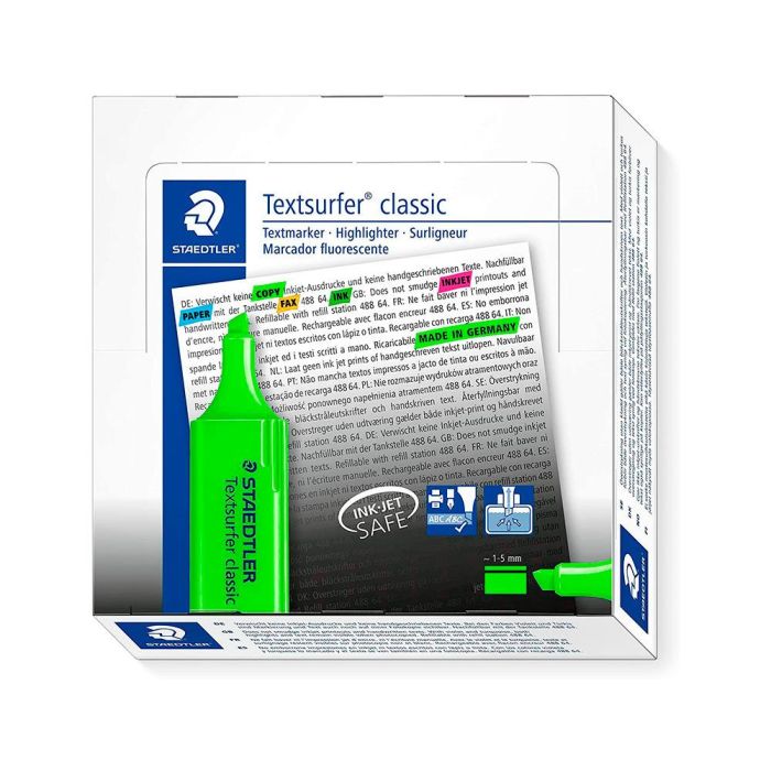 Rotulador Staedtler Textsurfer Classic 364 Fluorescente Verde 10 unidades 1