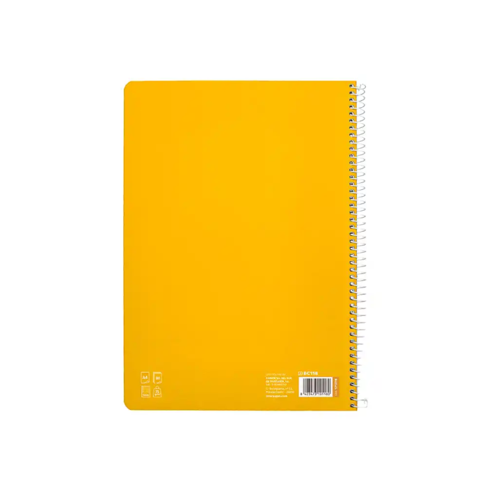 Liderpapel Cuaderno Espiral Pautaguía A4 Tapa Blanda 80 Hojas 75gr Cuadro Pautado 5mm Color Amarillo 2