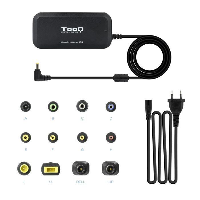 TooQ TQLC-90BS02M Cargador Universal para Portátil 90W Manual 12 Conectores DC y USB Multivoltaje 15-24V 4 TooQ TQLC-90BS02M Cargador Universal para Portátil 90W Manual 12 Conectores DC y USB Multivoltaje 15-24V 4