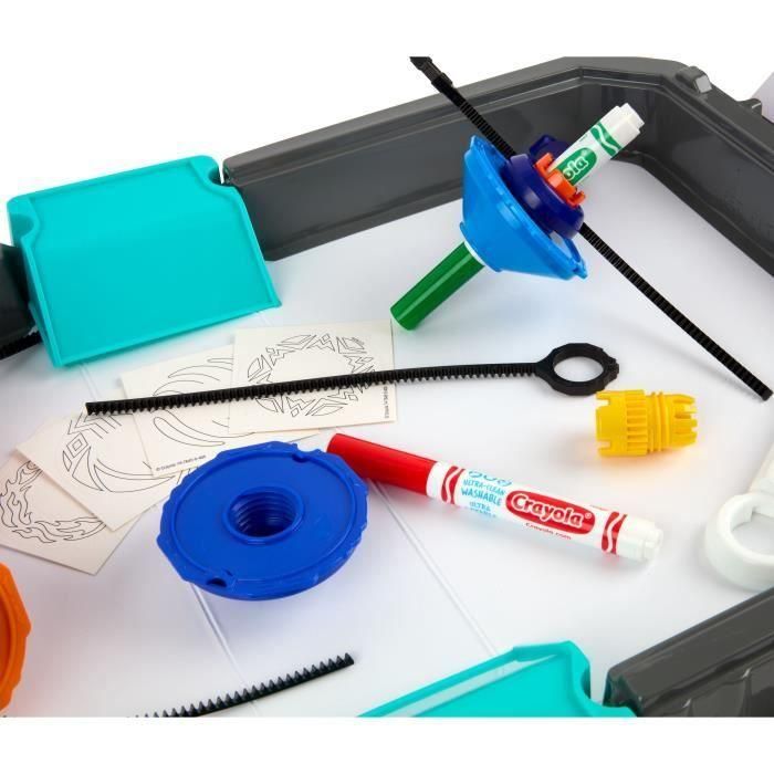 Crayola Colourwhirls Arena de Combate con 4 PintaPeonzas Surtidas +6 Años 40x8,5x27,5 cm 2