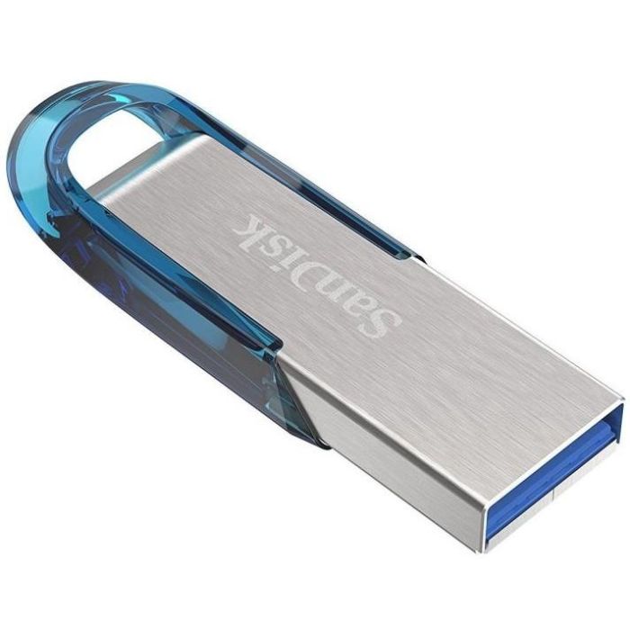 STICK 128 GB SanDisk Ultra Flair - 3.2 Gen 1 - Blau - Silber 2 STICK 128 GB SanDisk Ultra Flair - 3.2 Gen 1 - Blau - Silber 2
