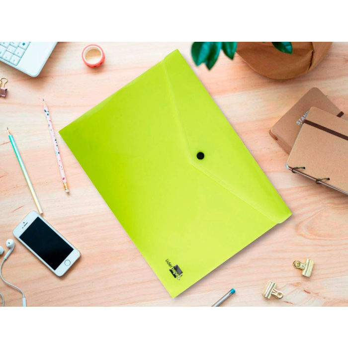 Liderpapel Carpeta Dossier Broche Polipropileno Din A4 Amarillo Fluor Opaco Capacidad 50 Hojas 6