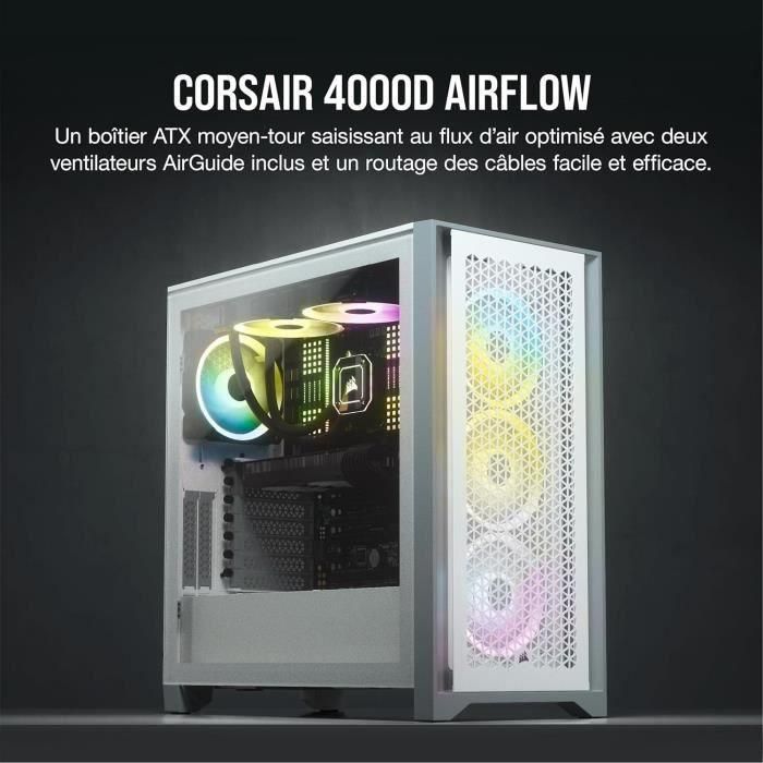 Caja para PC CORSAIR 4000D Airflow - Semitorre - Cristal templado - Blanco (CC9011201WW) 1 Caja para PC CORSAIR 4000D Airflow - Semitorre - Cristal templado - Blanco (CC9011201WW) 1