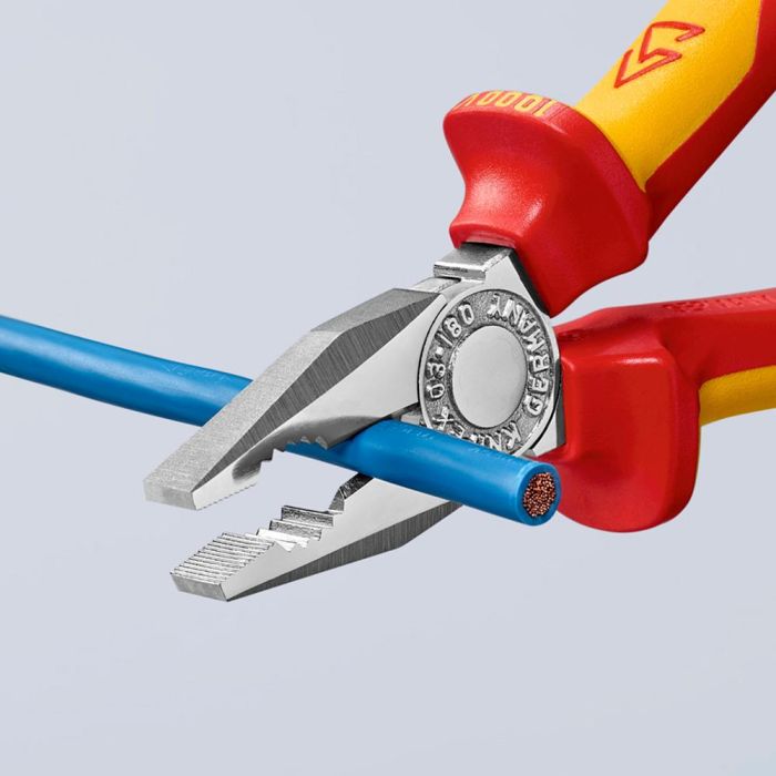 Knipex Alicates Universales 180x65x20 mm, Mangos Aislados, Cromado, Ref. 0306180s 2