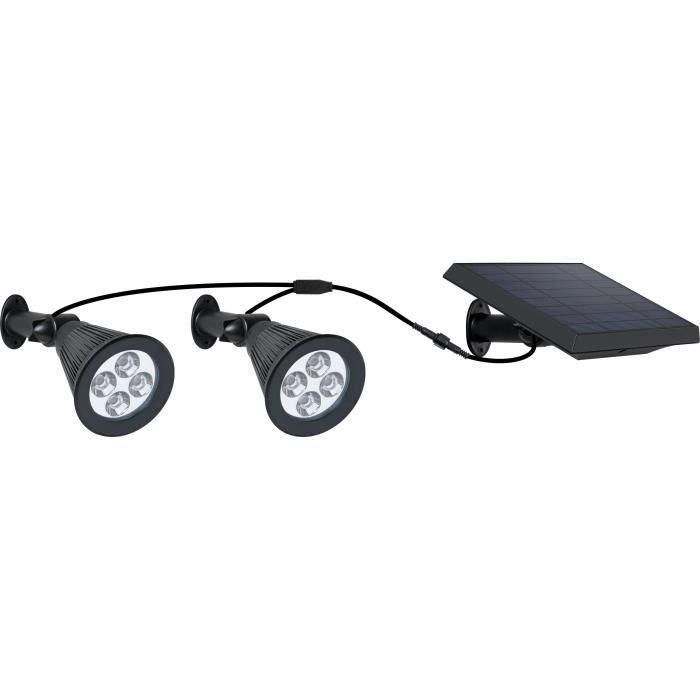 Foco solar doble conectado con panel solar remoto 2 en 1 para pinchar o fijar potente iluminación LED blanco regulable FAMILY SPIKY 1 Foco solar doble conectado con panel solar remoto 2 en 1 para pinchar o fijar potente iluminación LED blanco regulable FAMILY SPIKY 1