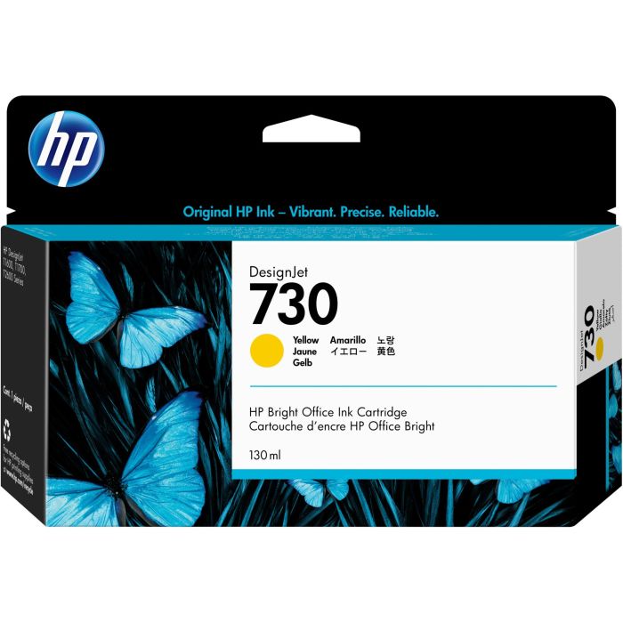 HP Cartucho de Tinta DesignJet 730 Amarillo P2V64A 130 ml para HP DesignJet T1700