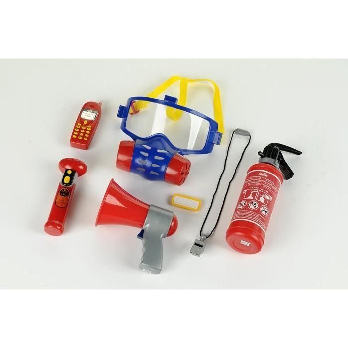 Klein FIRE FIGHTER HENRY - Conjunto de Bombero para Niño con 7 Piezas: Máscara, Extintor, Linterna Funcional, Megáfono, Móvil, Silbato e Insignia - +3 años 1 Klein FIRE FIGHTER HENRY - Conjunto de Bombero para Niño con 7 Piezas: Máscara, Extintor, Linterna Funcional, Megáfono, Móvil, Silbato e Insignia - +3 años 1