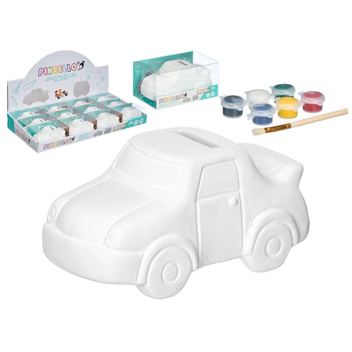 Hucha para pintar coche, 6 colores, cerámica blanca, 14x7x7 cm - Pincello (24 Unidades) Hucha para pintar coche, 6 colores, cerámica blanca, 14x7x7 cm - Pincello (24 Unidades)