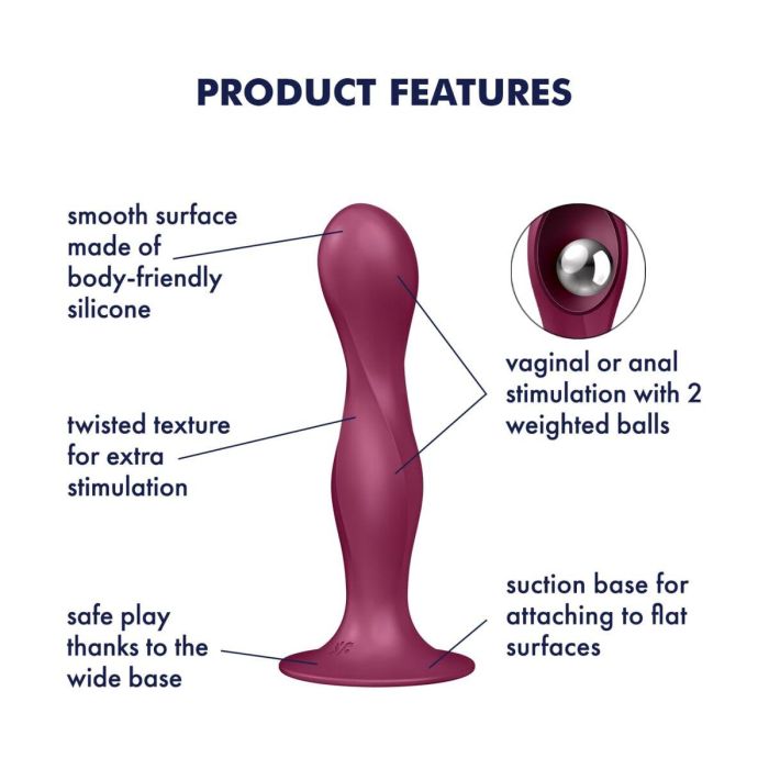 Satisfyer Dildo Double Ball-R Rumbly Kinetic Sensation Color Rojo 6 Satisfyer Dildo Double Ball-R Rumbly Kinetic Sensation Color Rojo 6