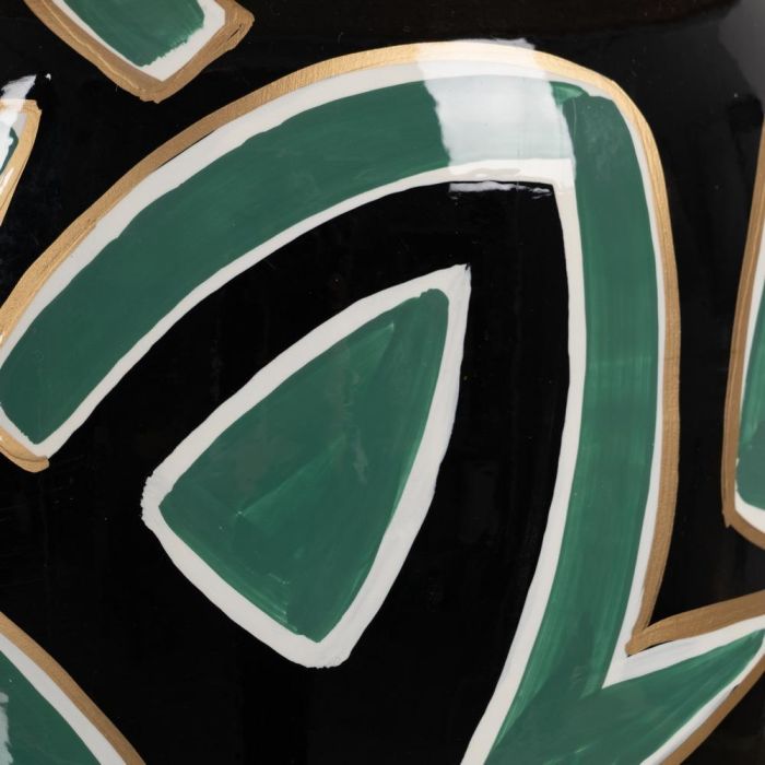 Lámpara Mesa Negro-Verde Porcelana 23 X 23 X 40 cm