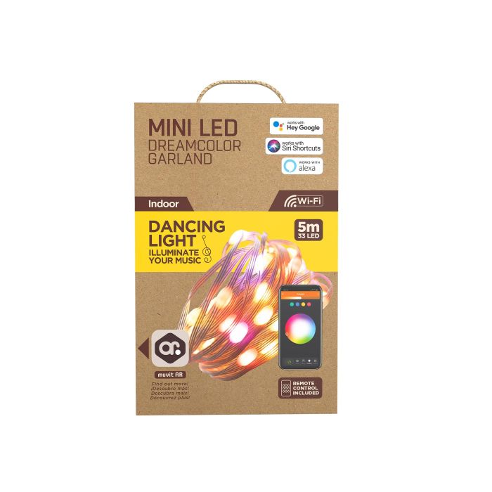 Muvit Guirnalda Luces Io Wifi Dreamcolor, Control Wi-Fi, Compatible con Google Home, Alexa, Siri, Efecto Musical, 66 LED, 5m 3 Muvit Guirnalda Luces Io Wifi Dreamcolor, Control Wi-Fi, Compatible con Google Home, Alexa, Siri, Efecto Musical, 66 LED, 5m 3