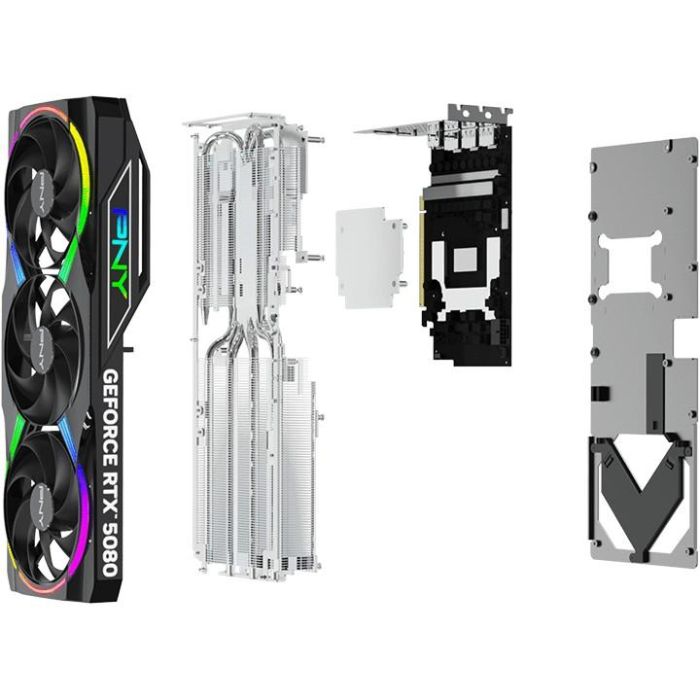 PNY VCG508016TFXXPB1-O GeForce RTX 5080 16GB GDDR7 OC con 3 ventiladores ARGB para Gaming 6