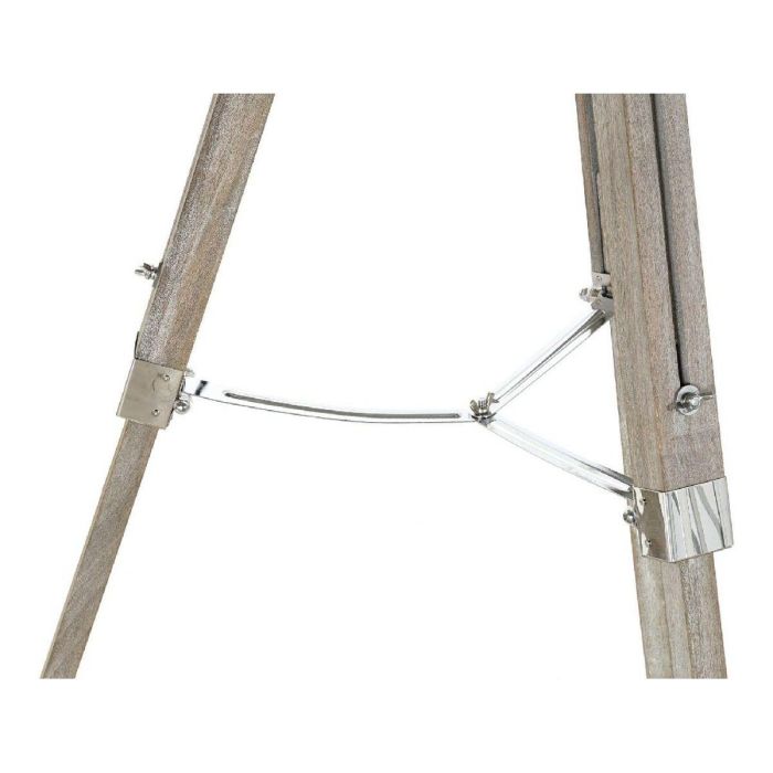 Lámpara de Pie DKD Home Decor Metal Madera Plata Marrón claro Trípode (66 x 66 x 142 cm) 5