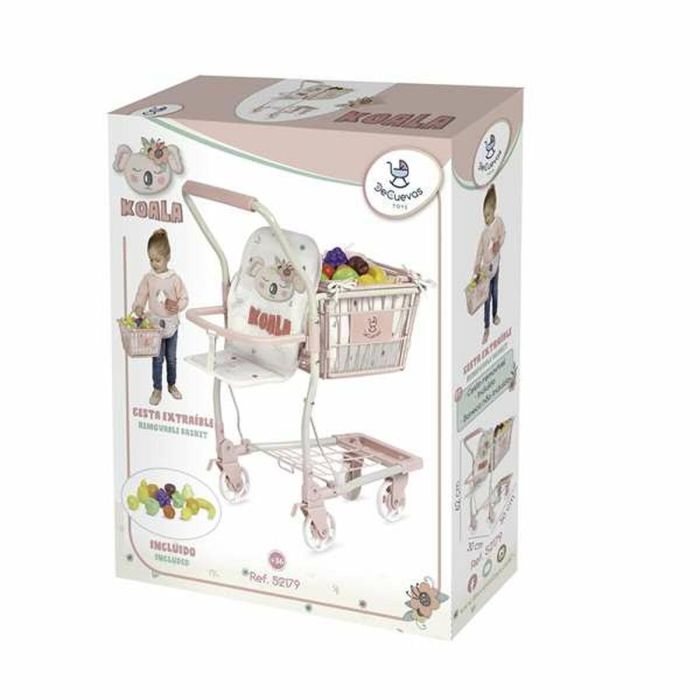 Decuevas Carro de Compra Portabebé Koala para Muñecas hasta 50 cm con Set 12 Frutas 30x50x62 cm 1 Decuevas Carro de Compra Portabebé Koala para Muñecas hasta 50 cm con Set 12 Frutas 30x50x62 cm 1