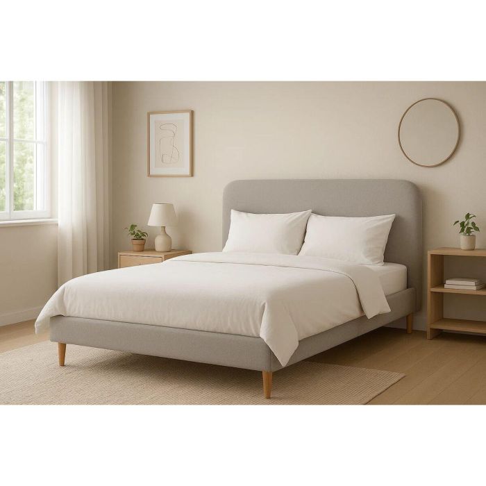 DKD Home Decor Cama Urban Crudo 219x104x170 cm para colchón de 150x200 de Poliéster y Madera 9