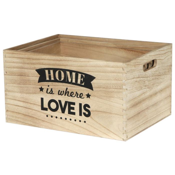Home Deco Factory Juego de 3 Cajas Madera "Home" Medidas: 40x30x22cm, 37x27x20cm, 34x24x18cm 1 Home Deco Factory Juego de 3 Cajas Madera "Home" Medidas: 40x30x22cm, 37x27x20cm, 34x24x18cm 1